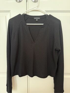EUC Beyond Yoga Black Waffle Knit Long Sleeve Top | Blk, Sz S